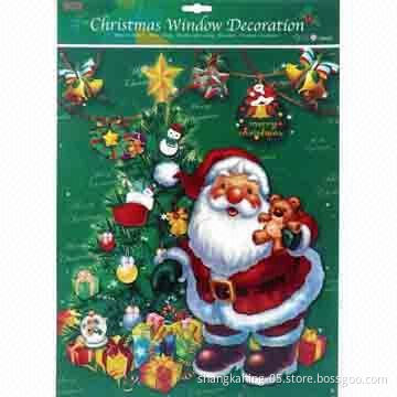 Christmas Printed Electrostatic Window Sticker, Available in 4-color Printing